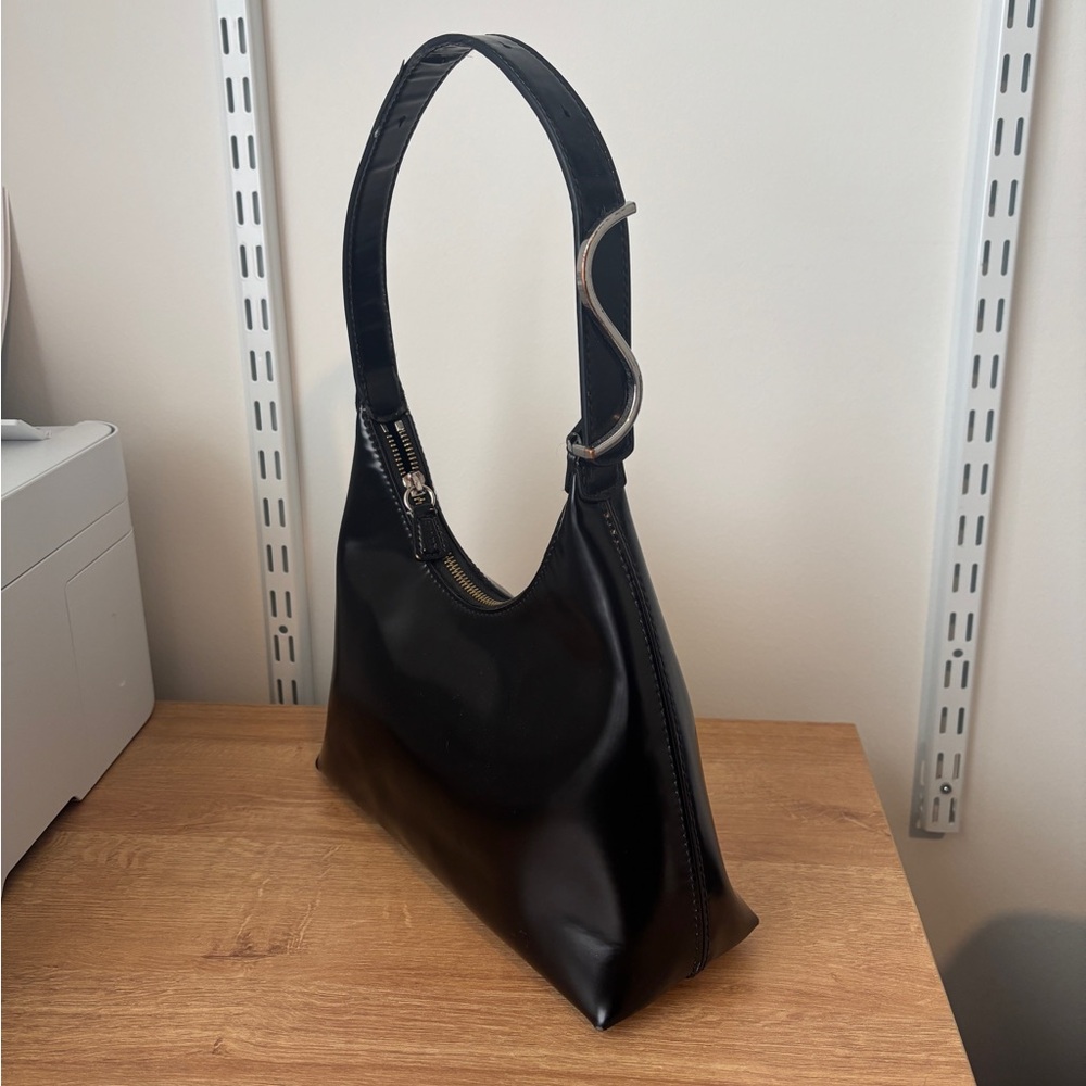 STAUD Scotty patent leather bag